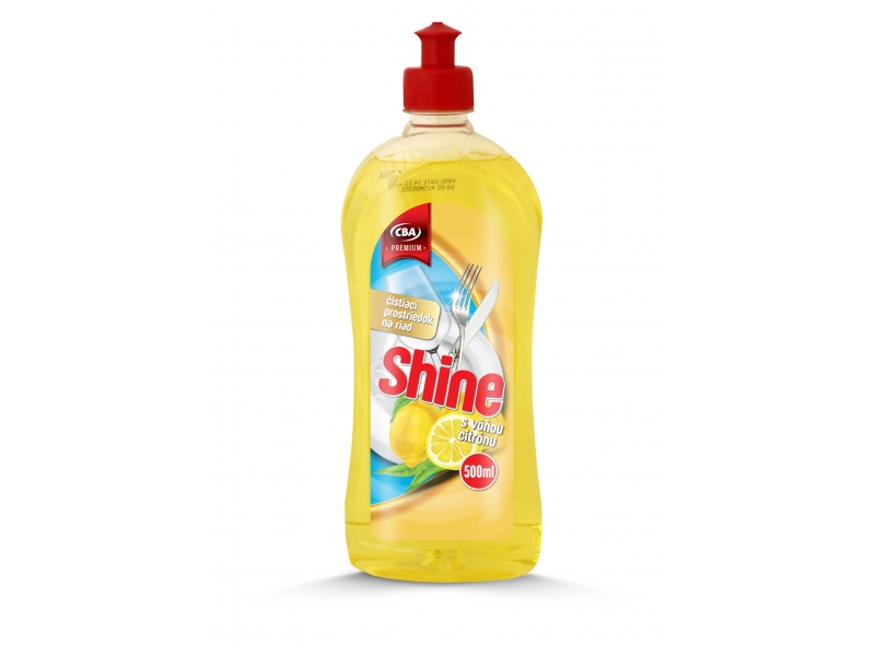 SHINE prostriedok na umývanie riadu citrón CBA Premium 500ml