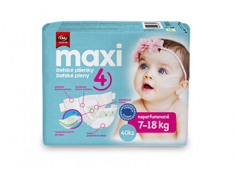 Detské plienky Maxi CBA Premium 40ks