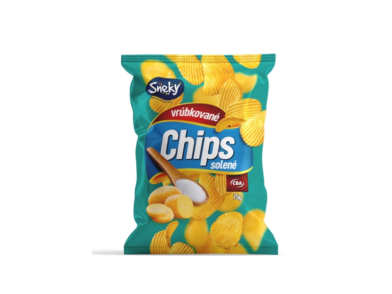 Sneky Chips vrúbkované CBA 75g