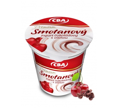 Smotanový jogurt čokoláda s višňou CBA Premium 145g