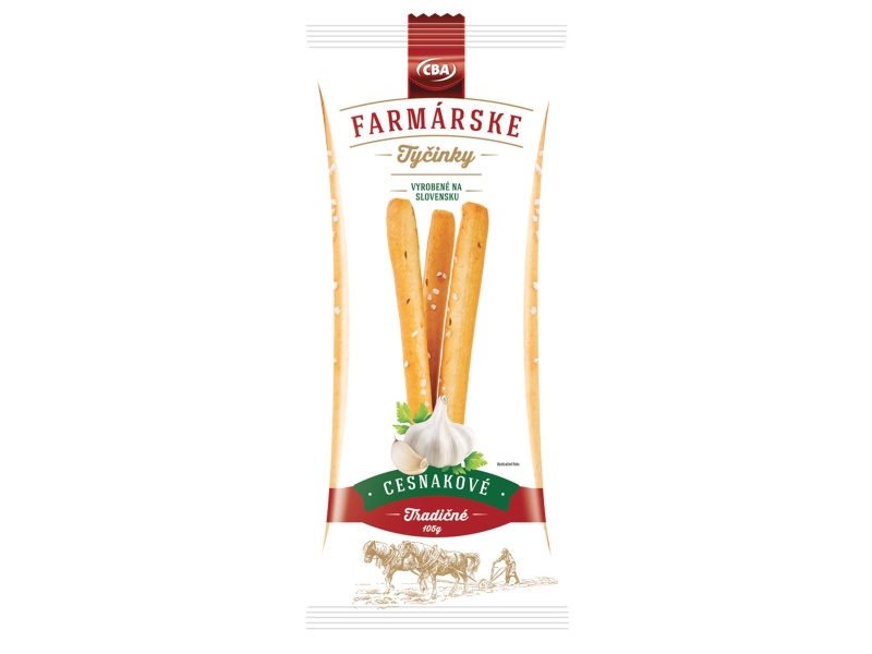 Farmárske tyčinky cesnakové CBA 105g