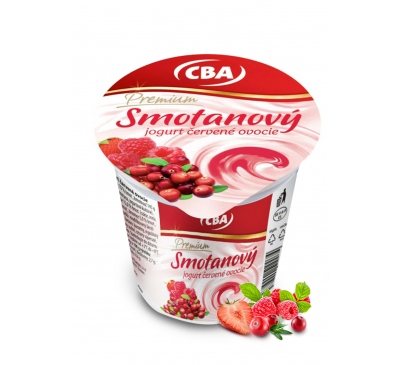 Smotanový jogurt červené ovocie CBA Premium 145g