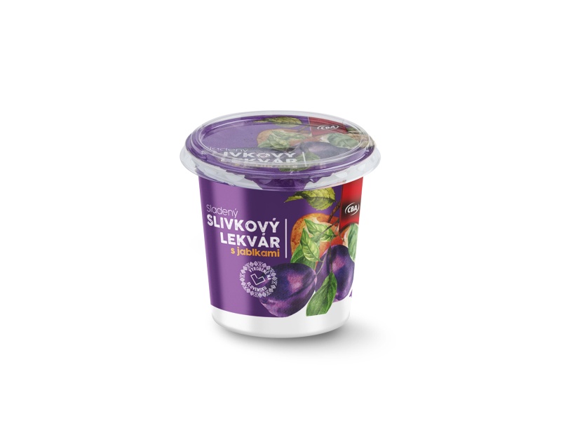 Sladený slivkový lekvár s jablkami CBA 440g