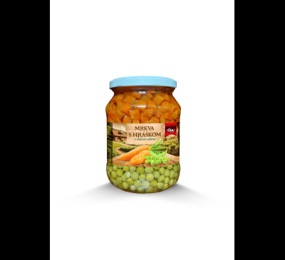 CBA Mrkva s hráškom v slanom náleve 350g (PP 170g)