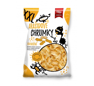 Kukuričné chrumky s arašidovou príchuťou XXL CBA Premium 125g