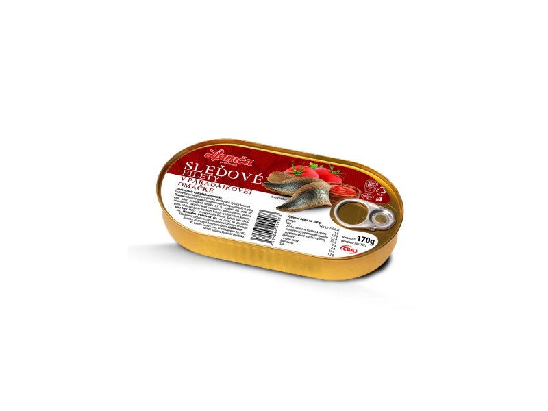 Hamča sleďové filety v paradajkovej omáčke CBA 170g