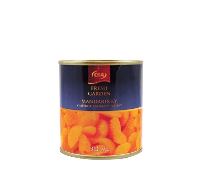 Mandarinky v mierne sladkom náleve CBA 312ml