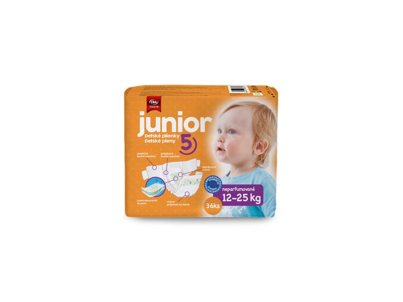 Detské plienky junior 5 CBA Premium 36ks