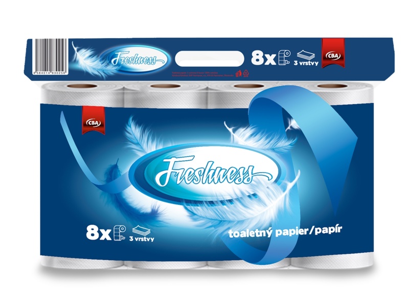 Fresshnes toaletný papier 3 vrstvový CBA 8ks