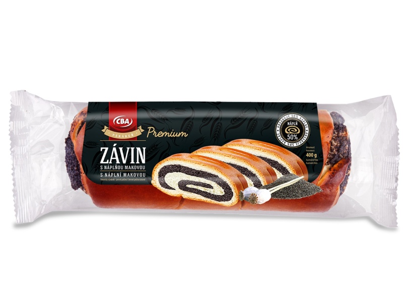 Závin s makovou náplňou - vyšší obsah náplne CBA 400g