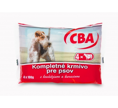 Kompletné krmivo pre psov kapsičky CBA 4x100g