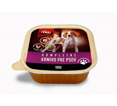 Kompletné krmivo pre psov (vanička) CBA 100g
