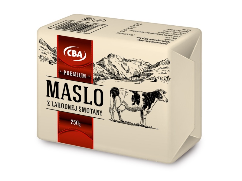 Maslo z lahodnej smotany CBA Premium 250g