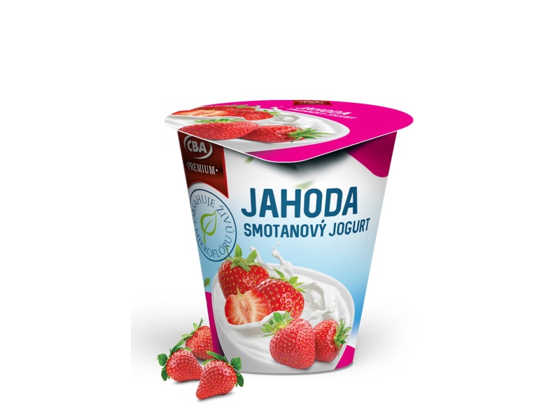 Smotanový jogurt jahoda CBA Premium 145g
