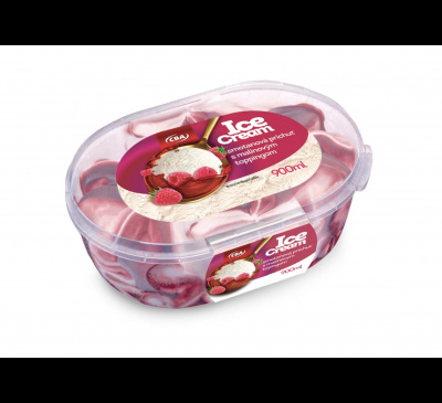 CBA ICE CREAM smotanová príchuť s malinovým toppingom 900ml