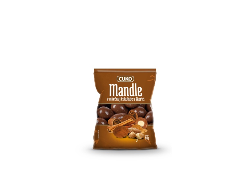 Cuko mandle v mliečnej čokoláde a škorici CBA 80g