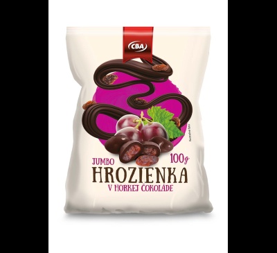 Jumbo hrozienka v horkej čokoláde CBA 100g