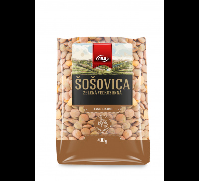 Šošovica zelená veľkozrnná CBA 400g