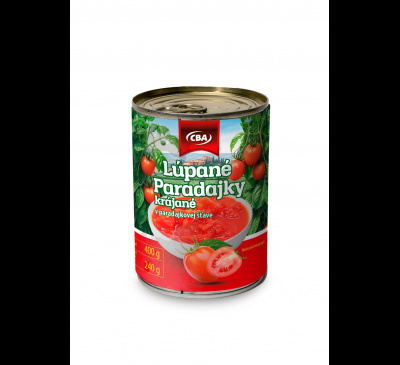 CBA Lúpané paradajky krájané 400g