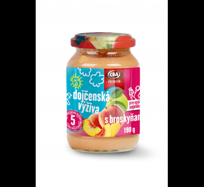 Dojčenská výživa s broskyňami CBA Premium 190g
