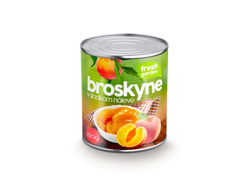 Fresh Garden broskyne v sladkom náleve CBA 820g