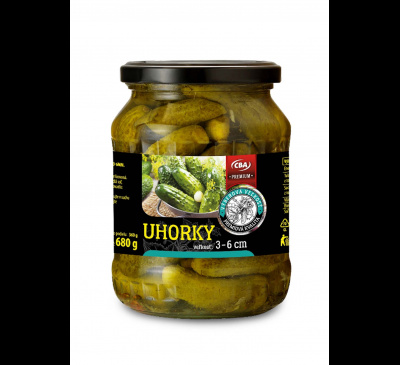 Uhorky Premium 3-6cm CBA 680g
