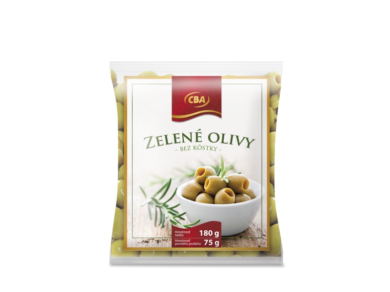 Zelené olivy bez kôstky CBA 180g