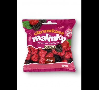 CUKO Malinky - želé s malinovou šťavou a vitamínom C CBA 80g