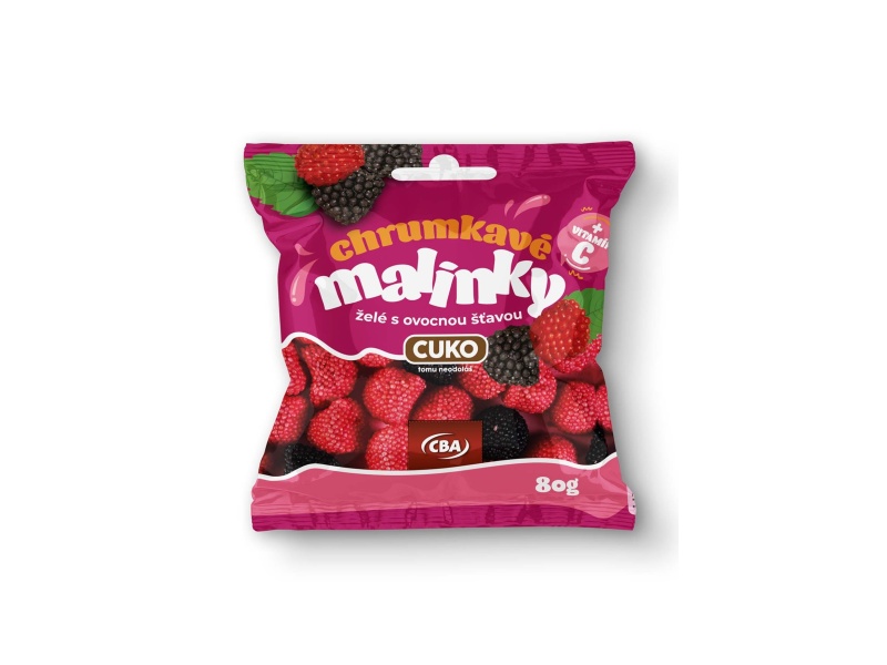 CUKO Malinky - želé s malinovou šťavou a vitamínom C CBA 80g