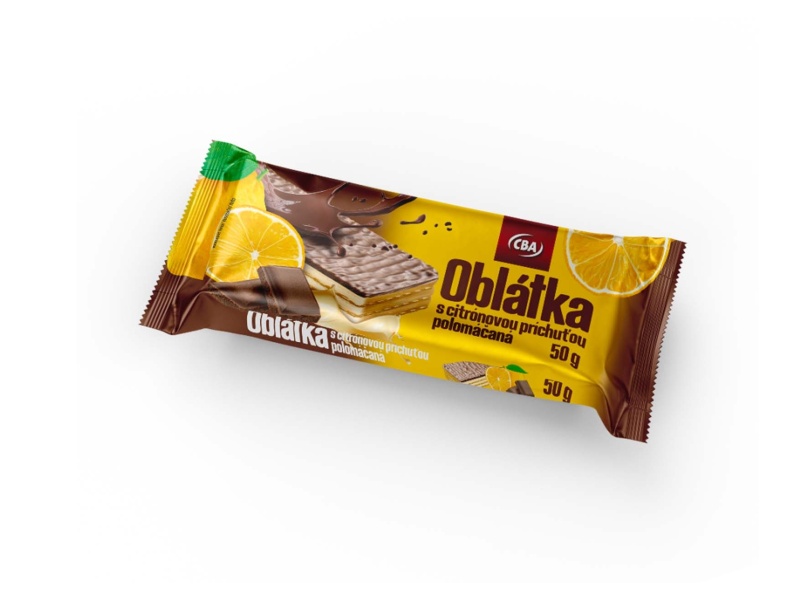 Oblátka s citrónovou príchuťou polomáčaná CBA 50g