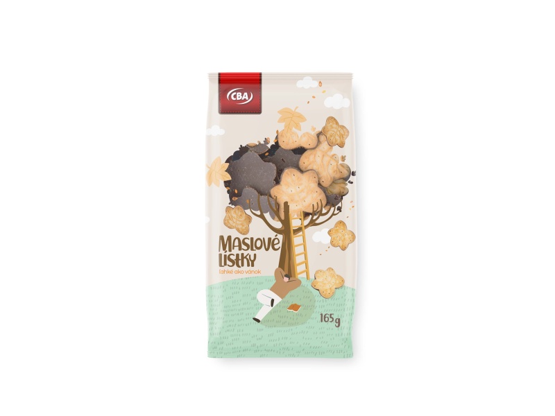 Maslové lístky s kakaovou polevou CBA 165g