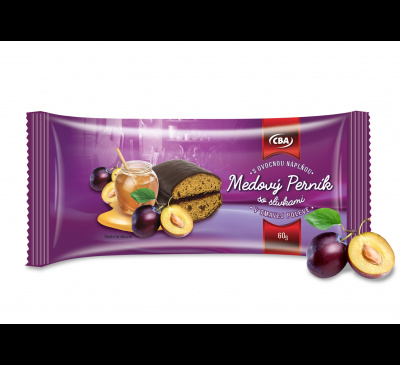 Medový perník slivka CBA 60g