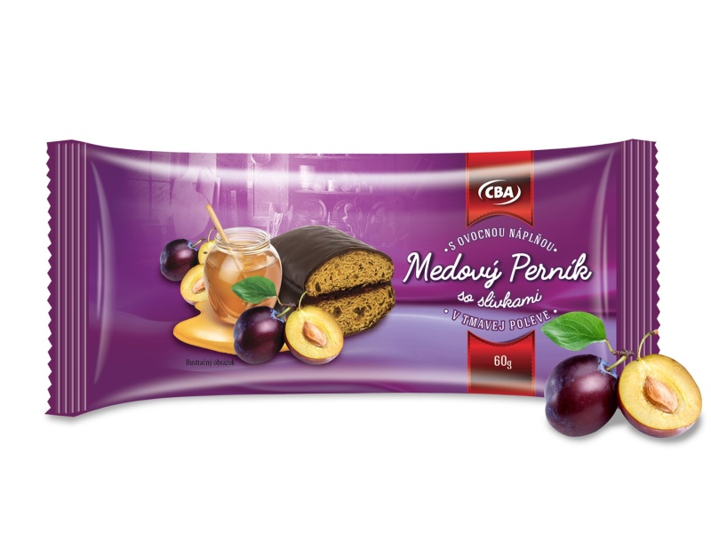 Medový perník slivka CBA 60g