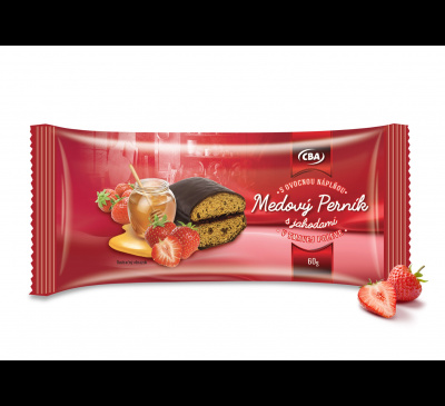 Medový perník jahoda CBA 60g