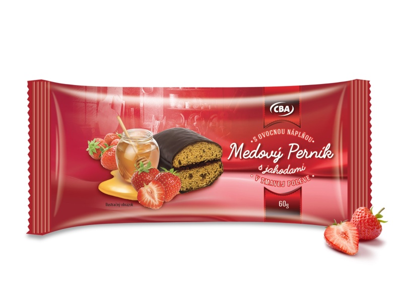Medový perník jahoda CBA 60g