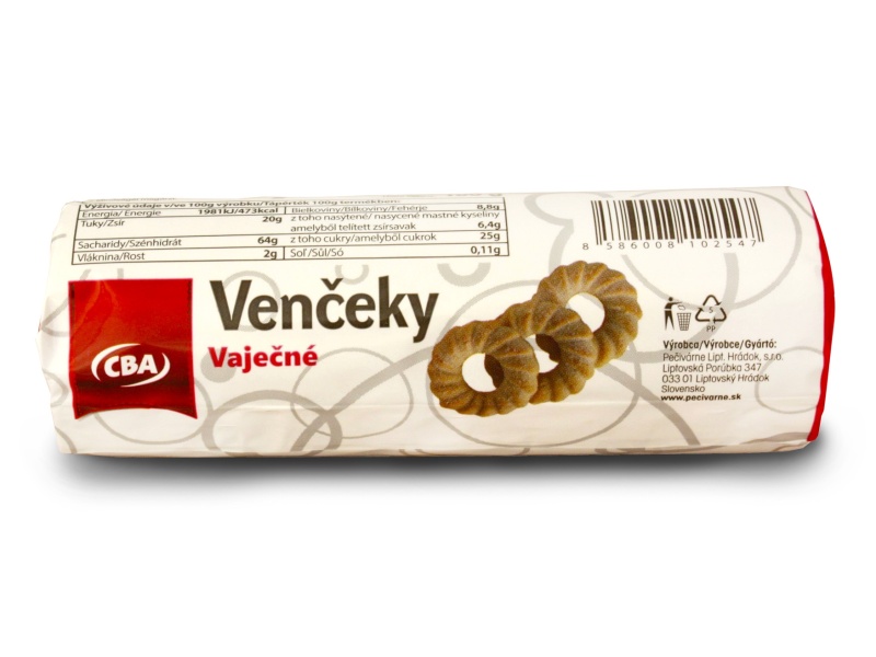 Vaječné venčeky sušienky obaľované CBA 100g