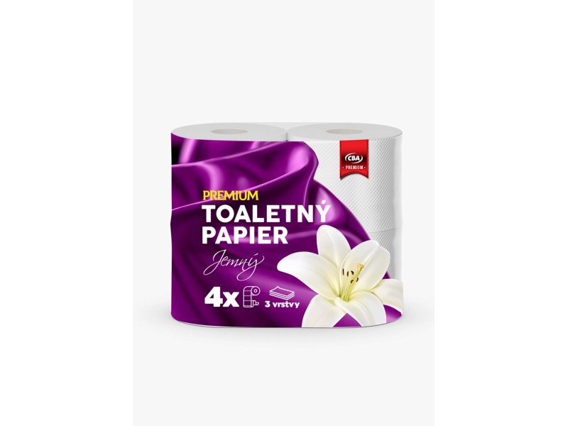 Toaletný papier 3-vrstvový 4 kotúčiky CBA Premium 4x19m