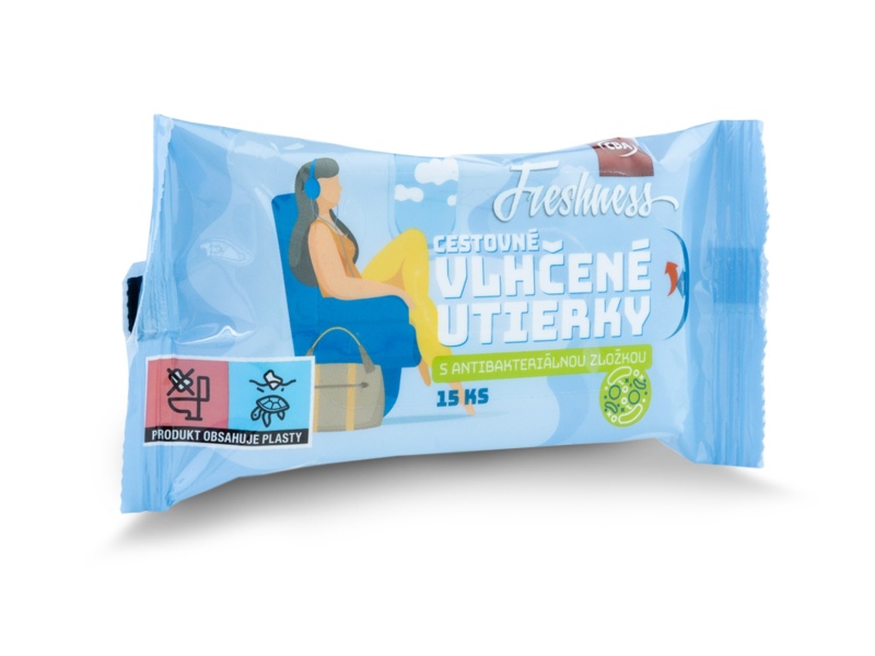 Freshness cestovné vlhčené obrúsky antibakteriálne CBA 15ks