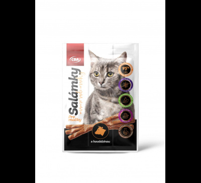 Salámky pre mačky s hovädzinou CBA 15g (3x5g)