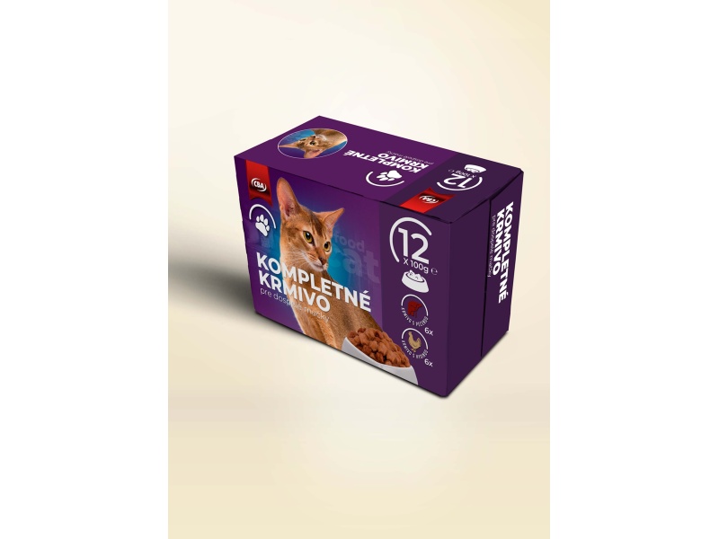 Kapsičky pre mačky (6xhydina, 6xpečeň) CBA 12x100g