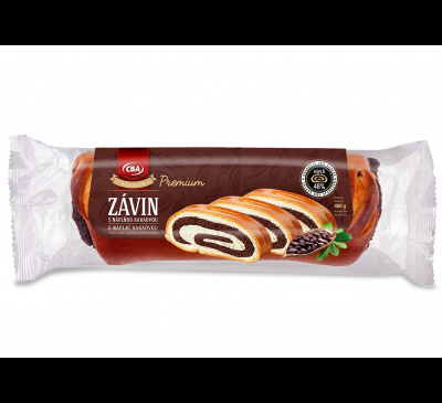 Závin s kakaovou náplňou - vyšší obsah náplne CBA 400g