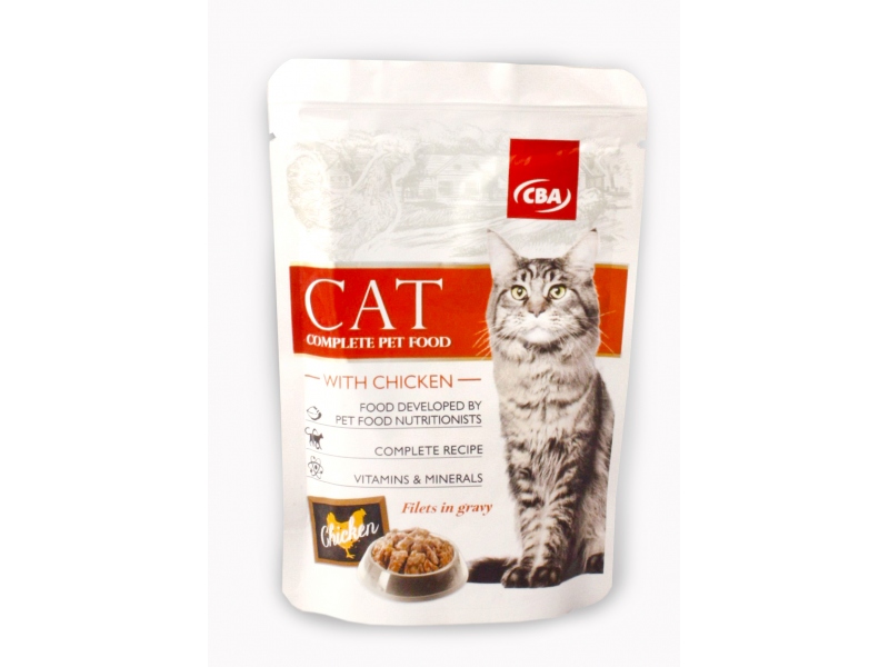 Kompletné krmivo pre mačky hydinové CBA 85g